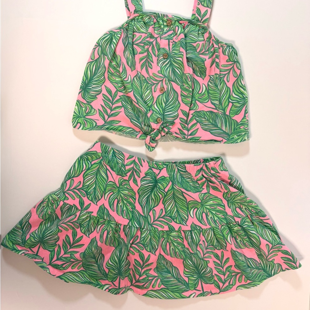 Tommy Bahama Pink & Green Tropical Leaf Kids Matching Set